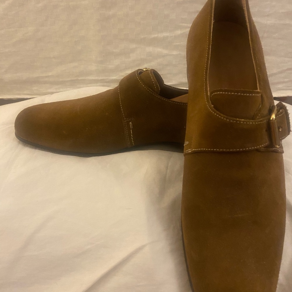 Salvadore Ferragamo suade monk strap loafers